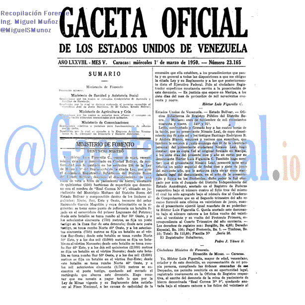 Gaceta Oficial 23165 del 1 Marzo 1950