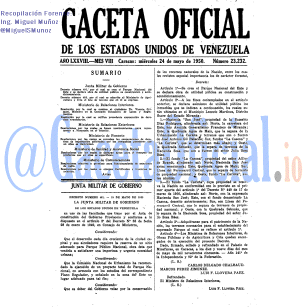 Gaceta Oficial 23232 del 24 Mayo 1950