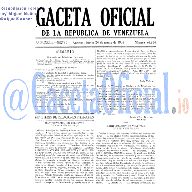 Gaceta Oficial 24704 del 24 Marzo 1955