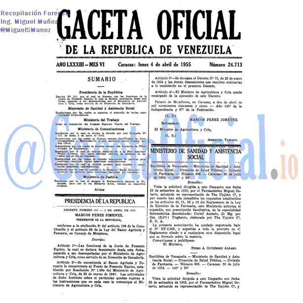 Gaceta Oficial 24713 del 4 Abril 1955