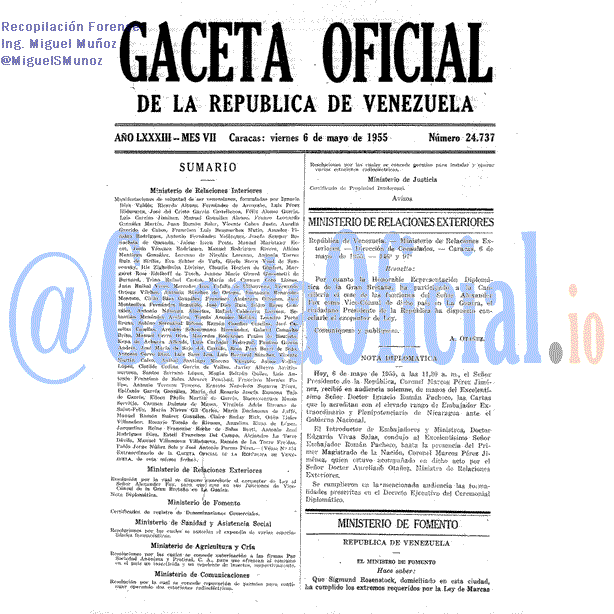 Gaceta Oficial 24737 del 6 Mayo 1955