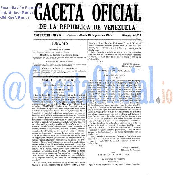 Gaceta Oficial 24774 del 18 Junio 1955