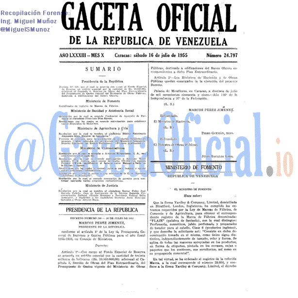Gaceta Oficial 24797 del 16 Julio 1955