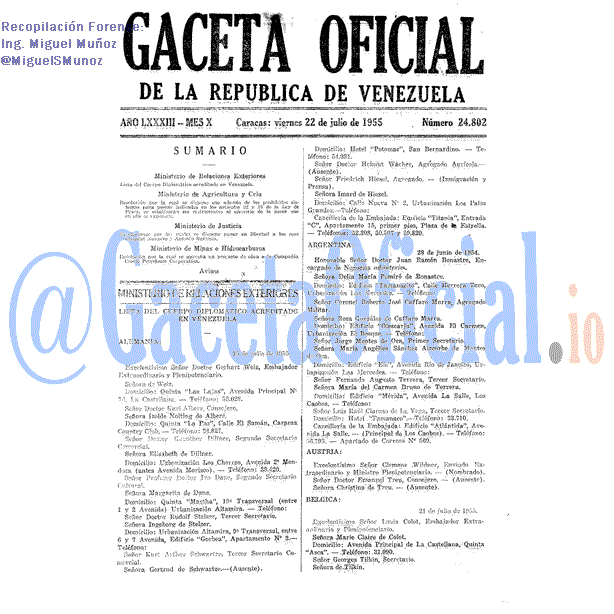 Gaceta Oficial 24802 del 22 Julio 1955