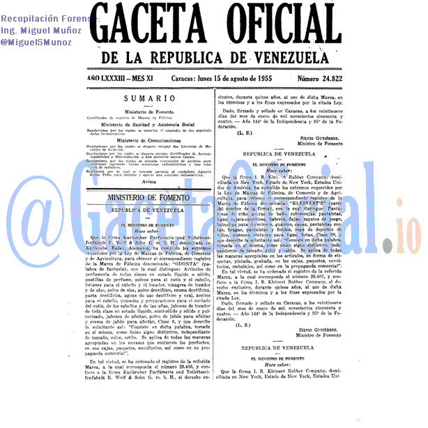 Gaceta Oficial 24822 del 15 Agosto 1955