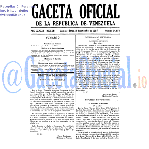 Gaceta Oficial 24858 del 26 Septiembre 1955