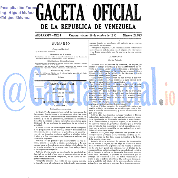 Gaceta Oficial 24873 del 14 Octubre 1955