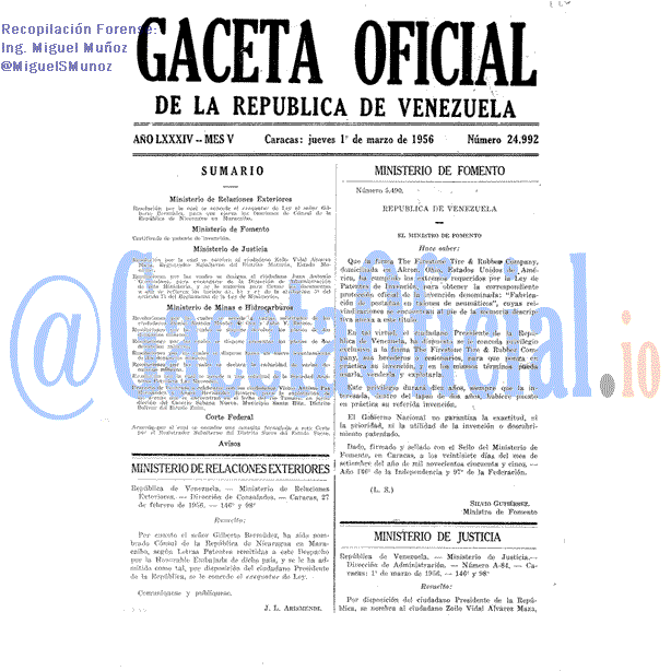 Gaceta Oficial 24992 del 1 Marzo 1956