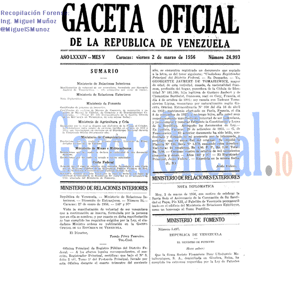 Gaceta Oficial 24993 del 2 Marzo 1956