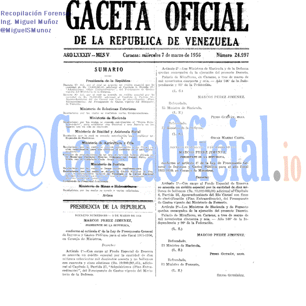 Gaceta Oficial 24997 del 7 Marzo 1956