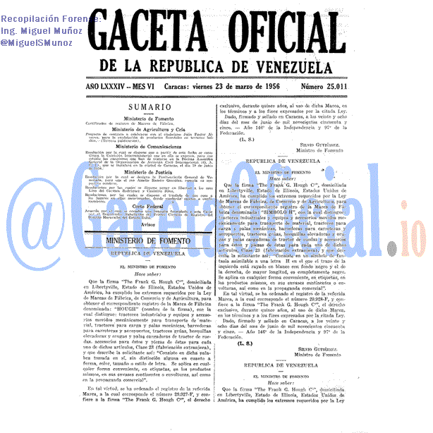Gaceta Oficial 25011 del 23 Marzo 1956