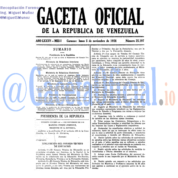 Gaceta Oficial 25197 del 5 Noviembre 1956