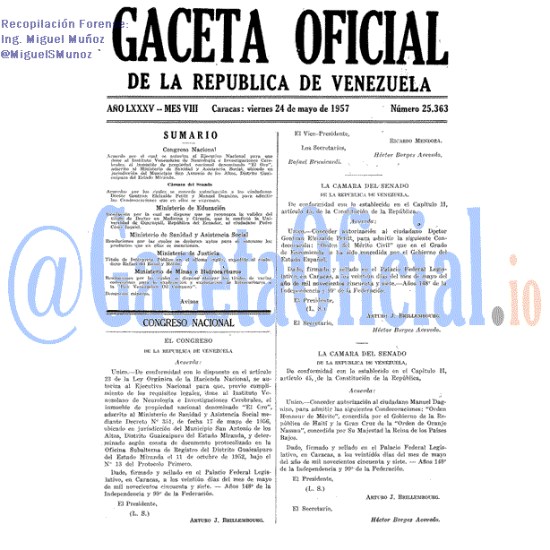 Gaceta Oficial 25363 del 24 Mayo 1957