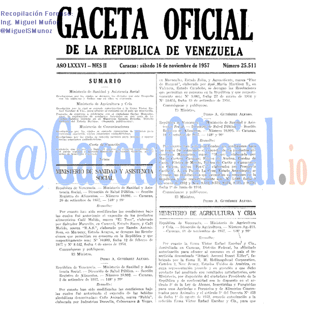 Gaceta Oficial 25511 del 16 Noviembre 1957