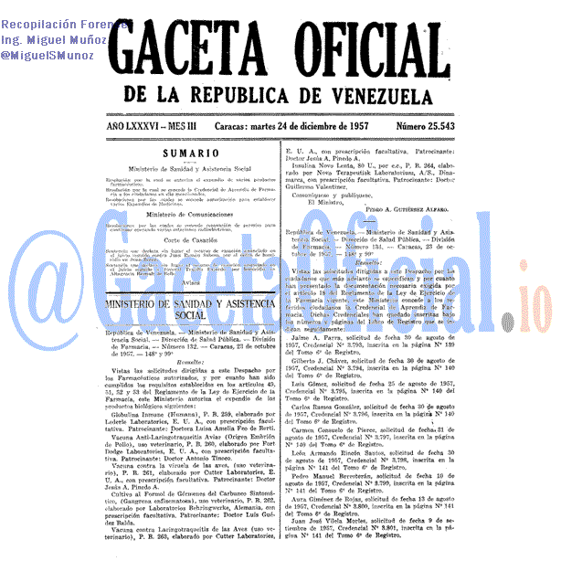 Gaceta Oficial 25543 del 24 Diciembre 1957
