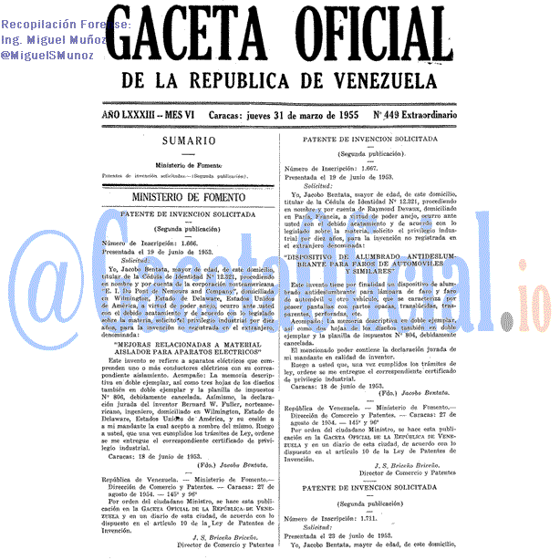 Gaceta Oficial 449 del 31 Marzo 1955