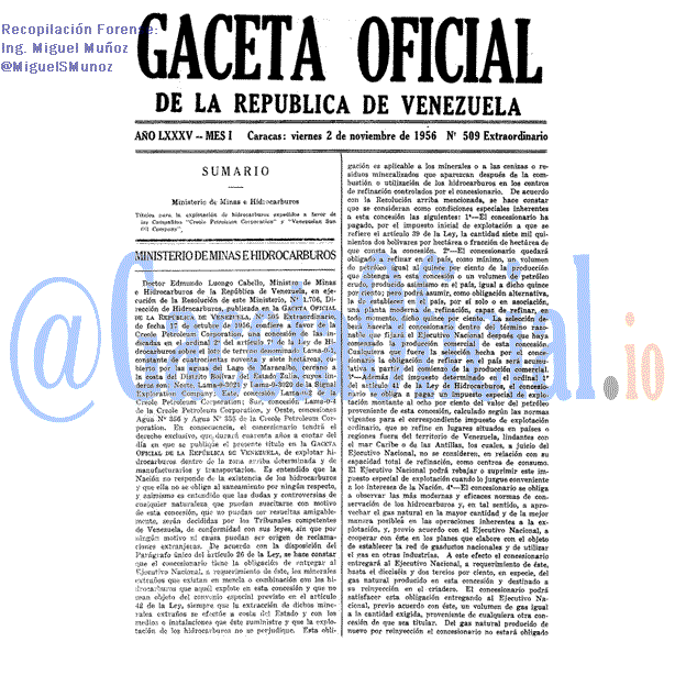 Gaceta Oficial 509 del 2 Noviembre 1956