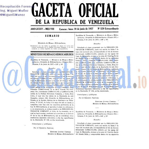 Gaceta Oficial 529 del 10 Junio 1957