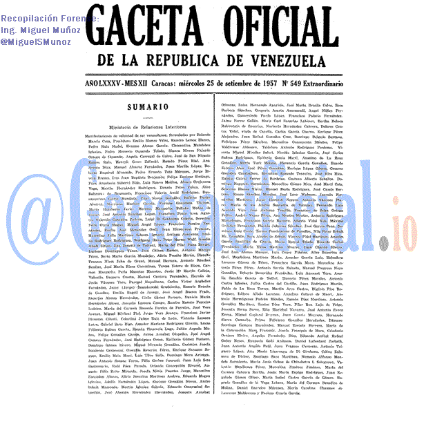 Gaceta Oficial 549 del 25 Septiembre 1957