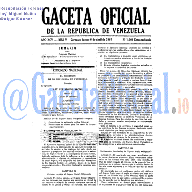 Gaceta Oficial 1096 del 6 Abril 1967