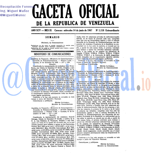 Gaceta Oficial 1118 del 14 Junio 1967