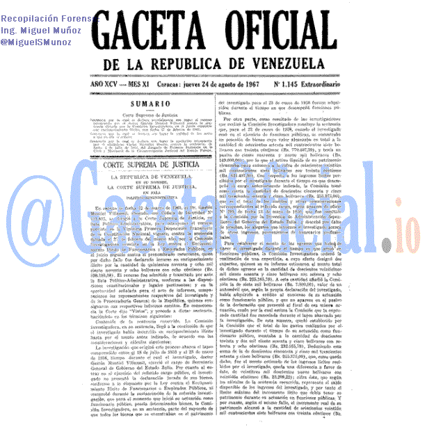 Gaceta Oficial 1145 del 24 Agosto 1967