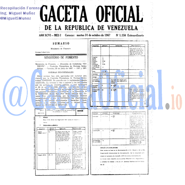 Gaceta Oficial 1156 del 31 Octubre 1967