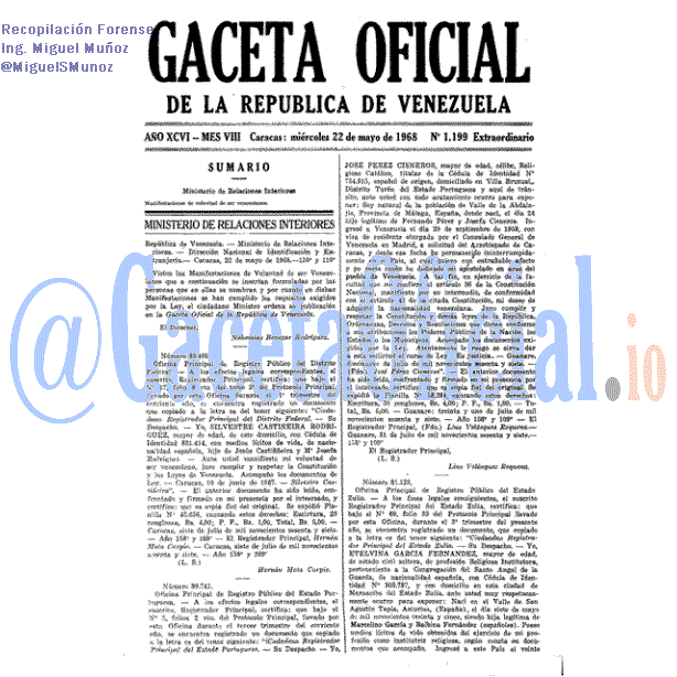 Gaceta Oficial 1199 del 22 Mayo 1968