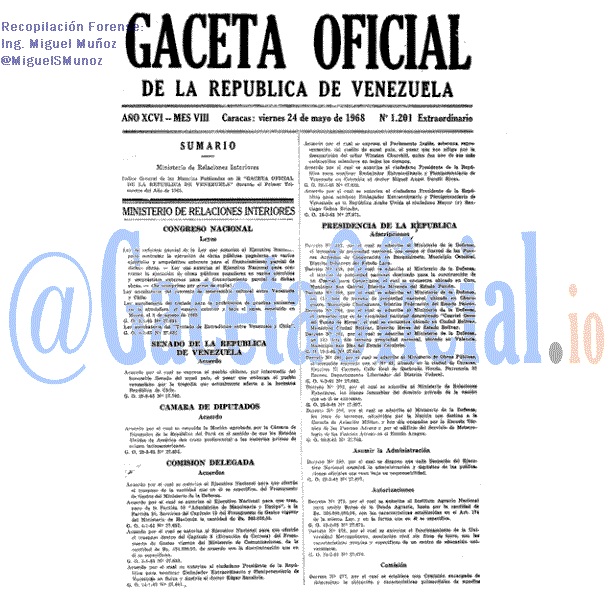 Gaceta Oficial 1201 del 24 Mayo 1968