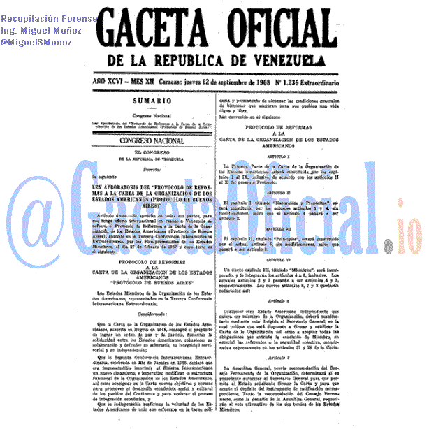 Gaceta Oficial 1236 del 12 Septiembre 1968