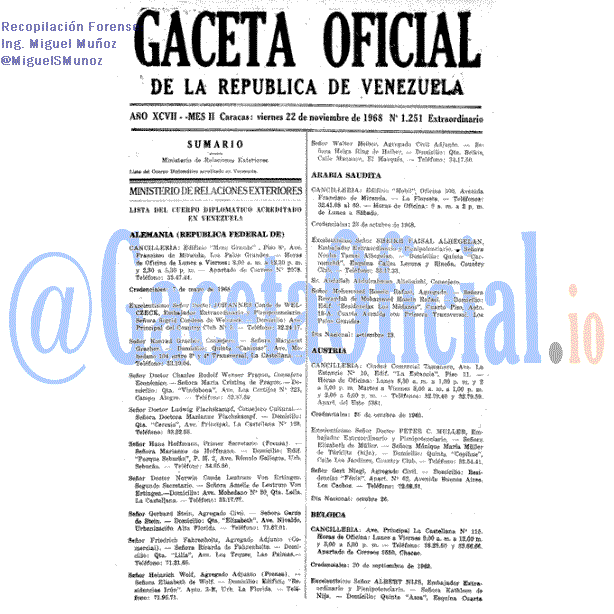 Gaceta Oficial 1251 del 22 Noviembre 1968