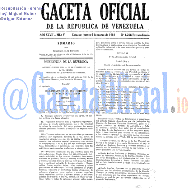 Gaceta Oficial 1268 del 6 Marzo 1969