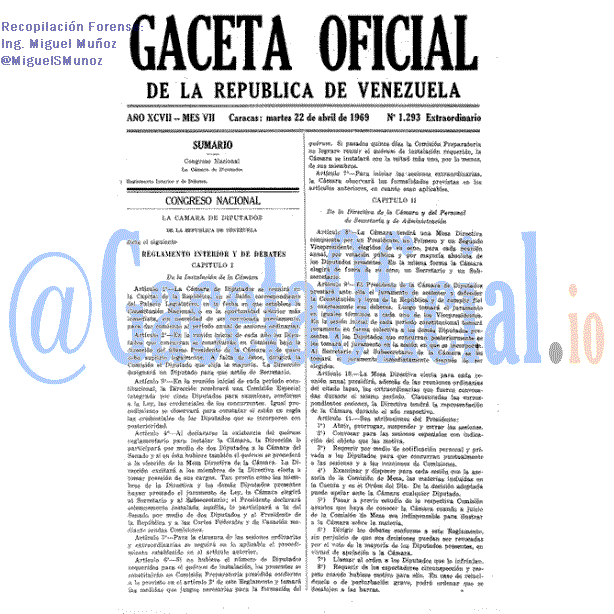 Gaceta Oficial 1293 del 22 Abril 1969