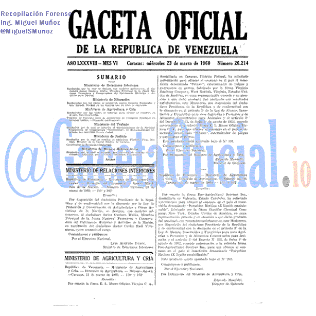 Gaceta Oficial 26214 del 23 Marzo 1960