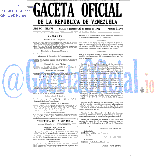 Gaceta Oficial 27102 del 20 Marzo 1963