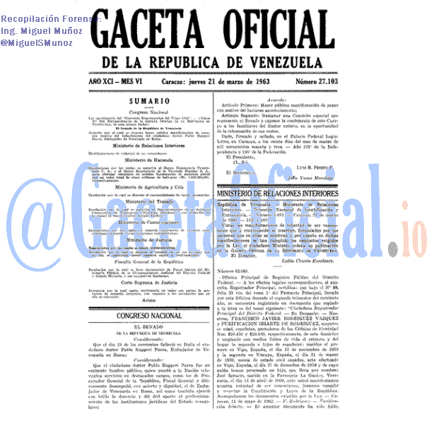 Gaceta Oficial 27103 del 21 Marzo 1963