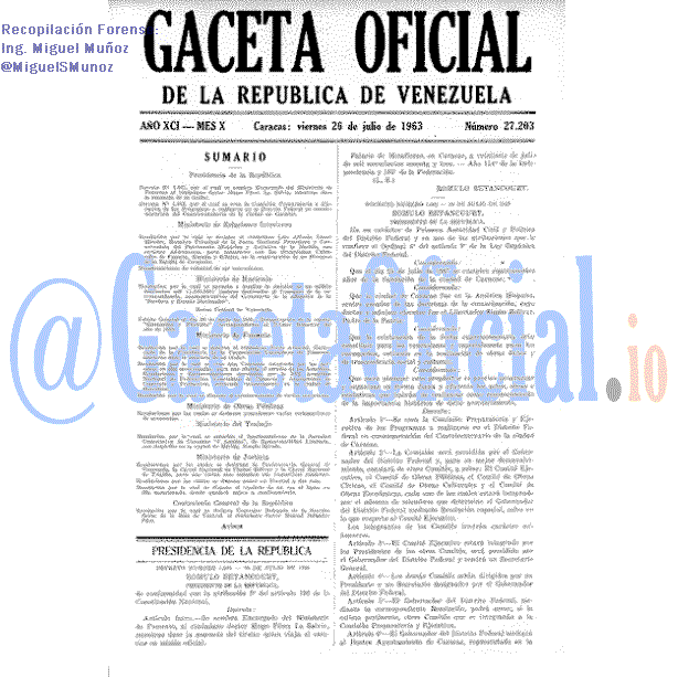 Gaceta Oficial 27203 del 26 Julio 1963