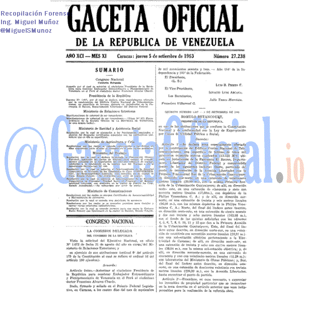 Gaceta Oficial 27238 del 5 Septiembre 1963