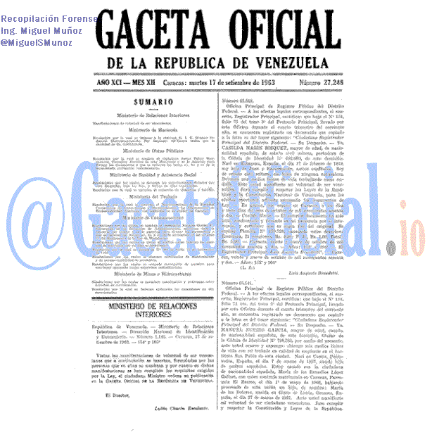 Gaceta Oficial 27248 del 17 Septiembre 1963
