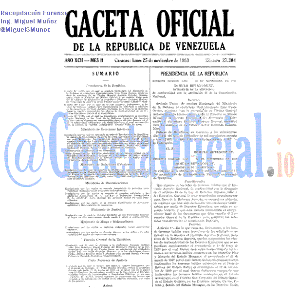 Gaceta Oficial 27304 del 25 Noviembre 1963
