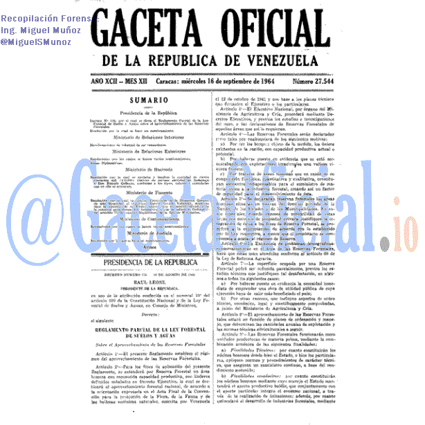 Gaceta Oficial 27544 del 16 Septiembre 1964