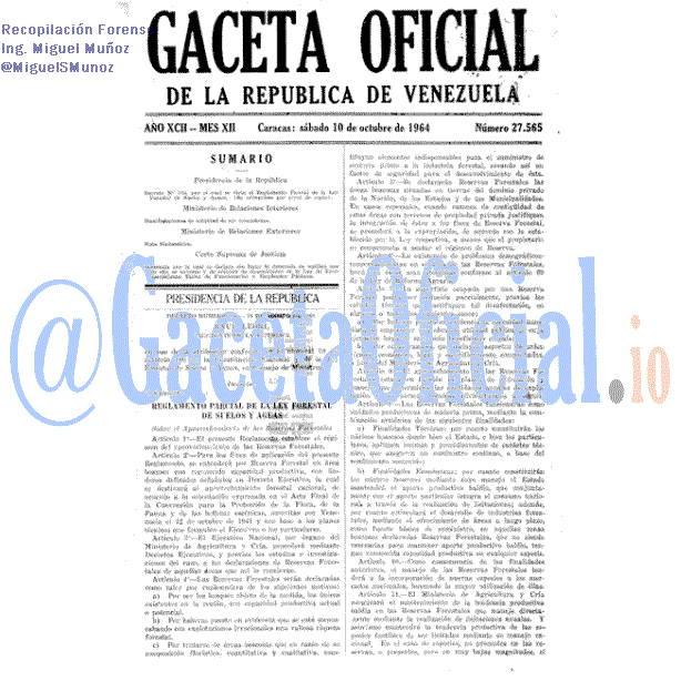 Gaceta Oficial 27565 del 10 Octubre 1964
