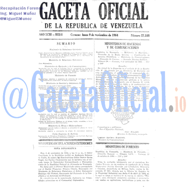 Gaceta Oficial 27588 del 9 Noviembre 1964
