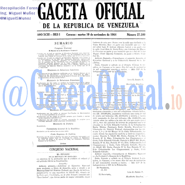 Gaceta Oficial 27589 del 10 Noviembre 1964
