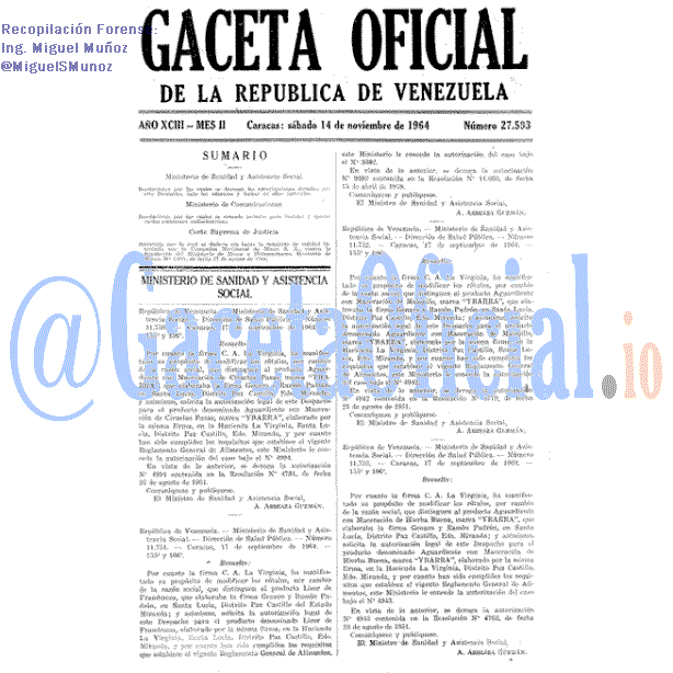 Gaceta Oficial 27593 del 14 Noviembre 1964