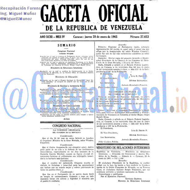 Gaceta Oficial 27653 del 28 Enero 1965