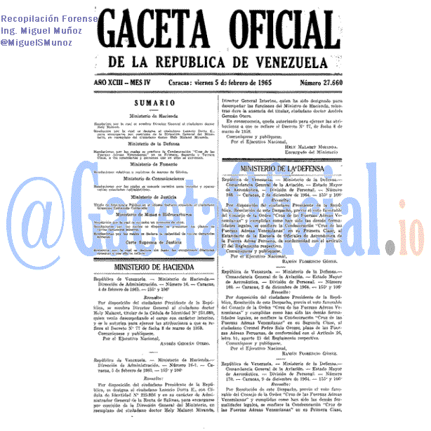 Gaceta Oficial 27660 del 5 Febrero 1965