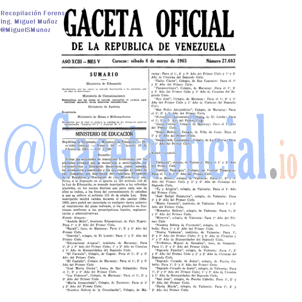 Gaceta Oficial 27683 del 6 Marzo 1965