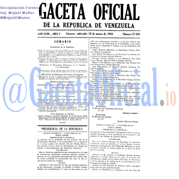 Gaceta Oficial 27686 del 10 Marzo 1965