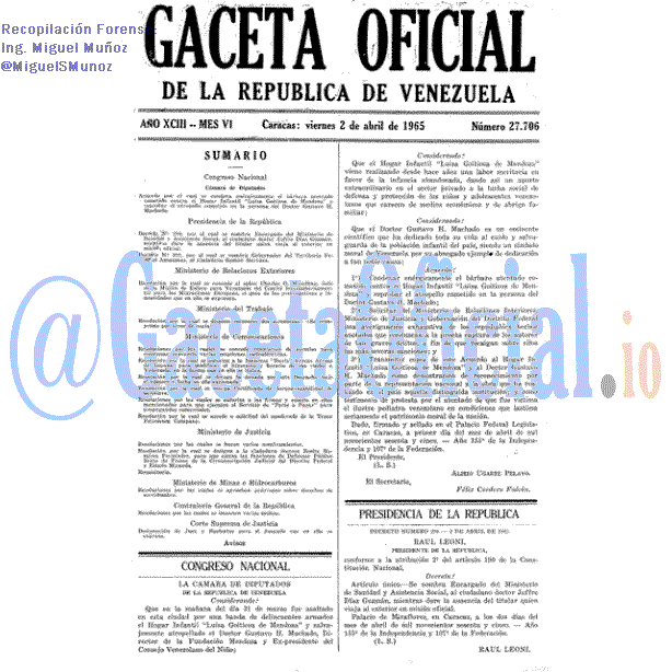 Gaceta Oficial 27706 del 2 Abril 1965